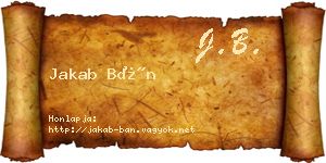 Jakab Bán névjegykártya
