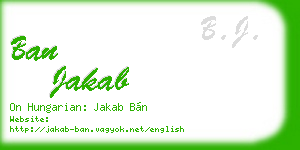 ban jakab business card
